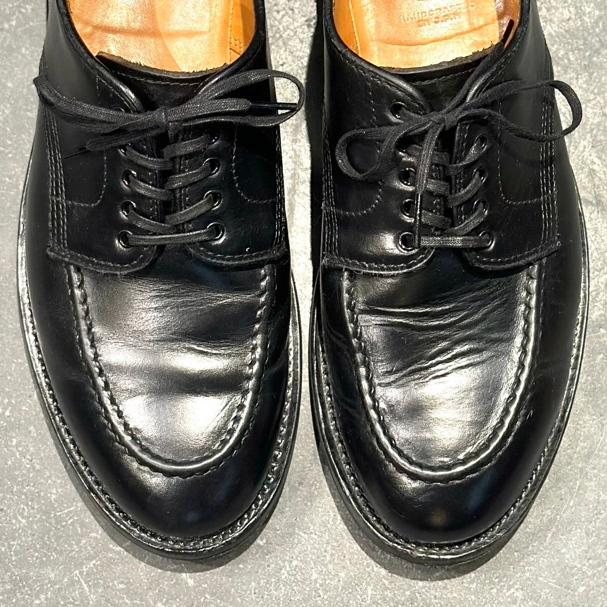 美品【WHEELROBE】ウィールローブ 15078 HEAVY STITCHING MOC TOE クロムエクセル カーフ ブラック サイズ8D 1228ラスト