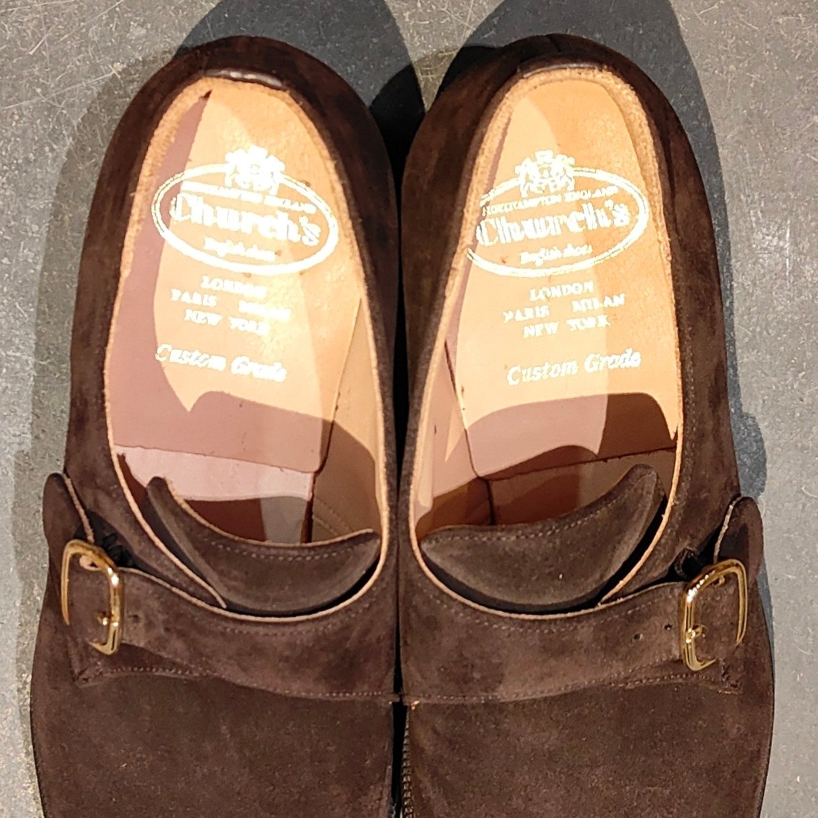 新品未使用【Church's】チャーチ ベケット シングルモンク 4都市 スエード ダークブラウン サイズUK80F 173ラスト