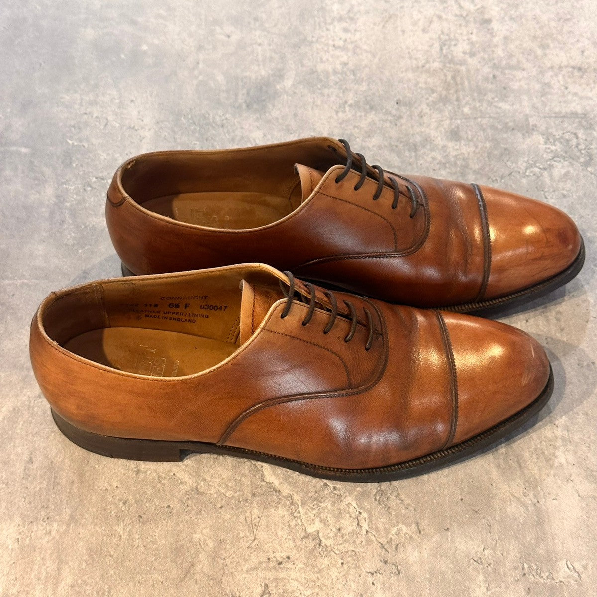 【CROCKETT&JONES】クロケット&ジョーンズ ストレートチップ コノート カーフ ブラウン サイズUK6.5F 236ラスト