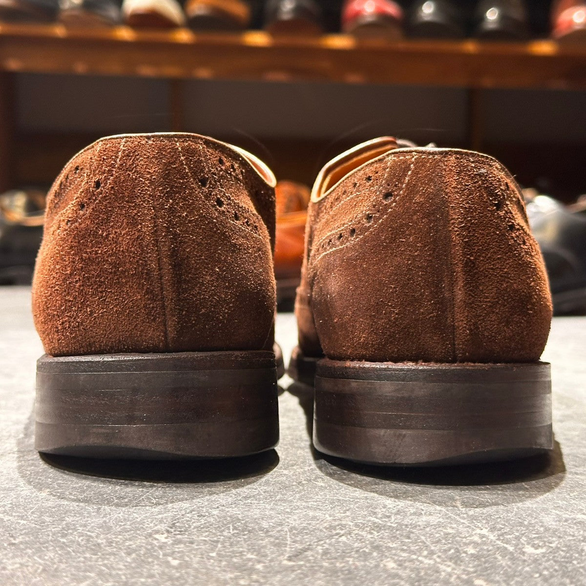 【CROCKETT&JONES】クロケット＆ジョーンズ カーディフ ウイングチップ スエード ブラウンサイズUK7.5E