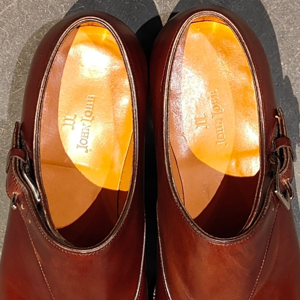 使用数回【JOHN LOBB】ジョンロブ ジャーミン2 プレステージライン シングルモンク カーフ ブラウン サイズUK5.5E 7000ラスト