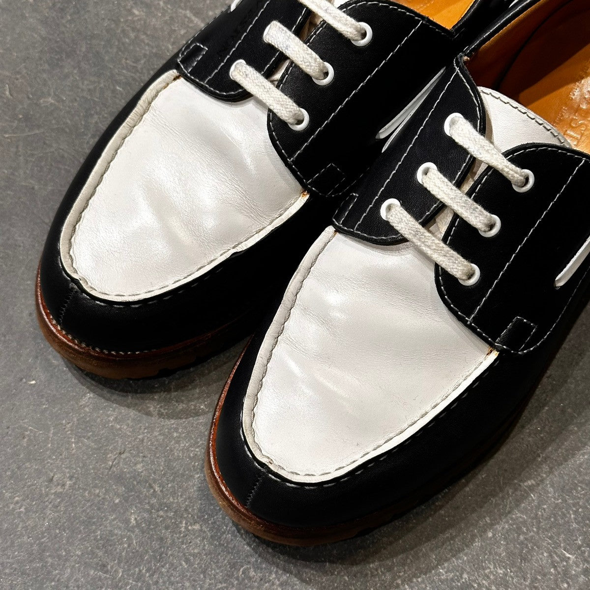 美品【J.M.WESTON】ジェイエムウエストン 690 ヨット  ネイビーホワイトコンビ サイズ UK5.5D 41ラスト