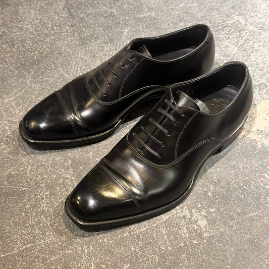 試着程度極美品【Enzo Bonafe】エンツォボナフェ セミブローグ カーフ ブラック サイズUK5.5