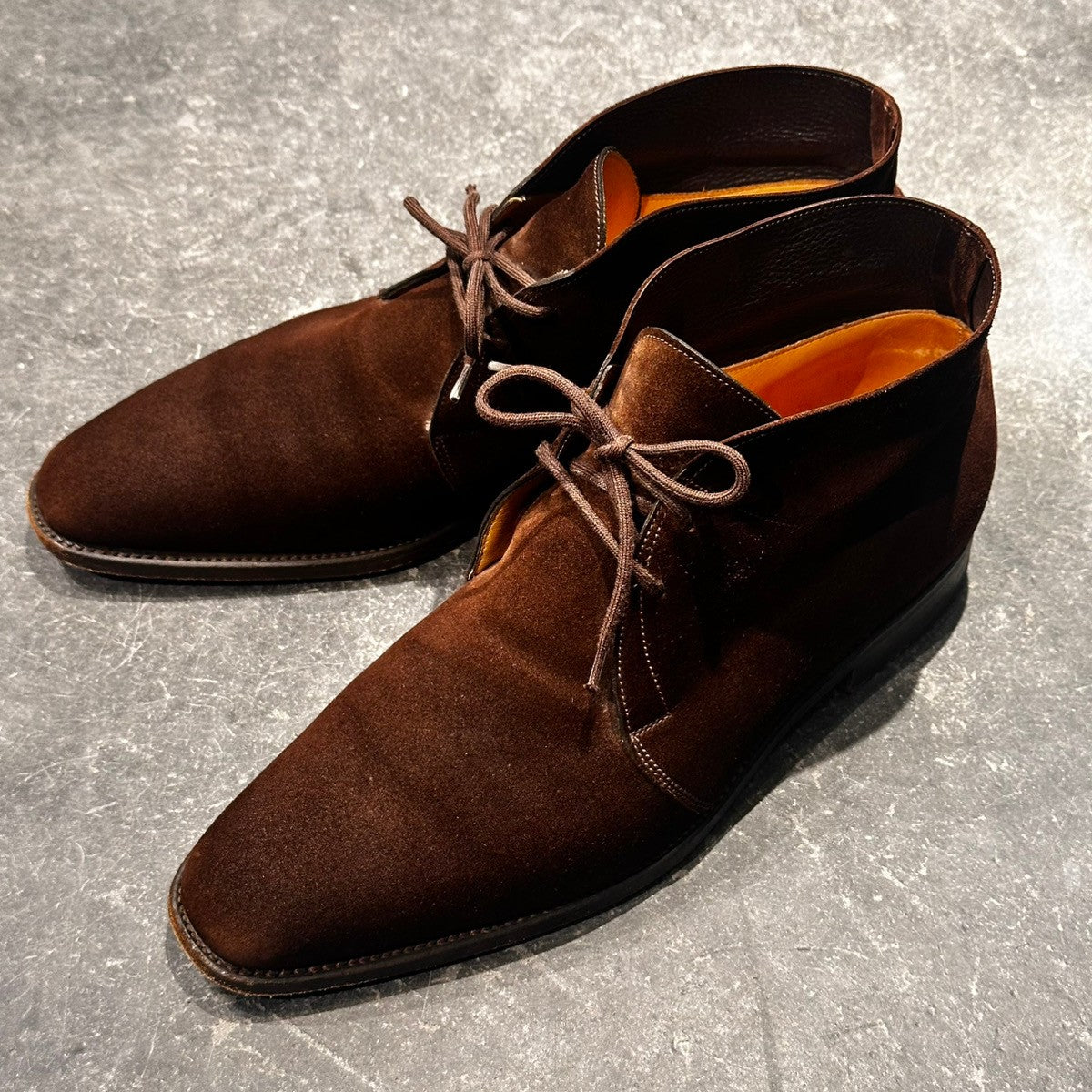 美品【JOHNLOBB】ジョンロブ ロムゼイ チャッカブーツ Jスタンプ  スエード ブラウン サイズUK7D 8000ラスト