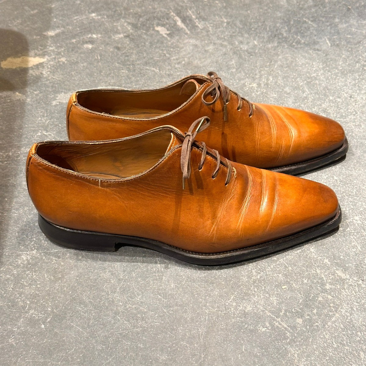 【Stefano Branchini】ステファノブランキーニ 4707 ホールカット プレーントゥ カーフ ブラウン サイズUK6