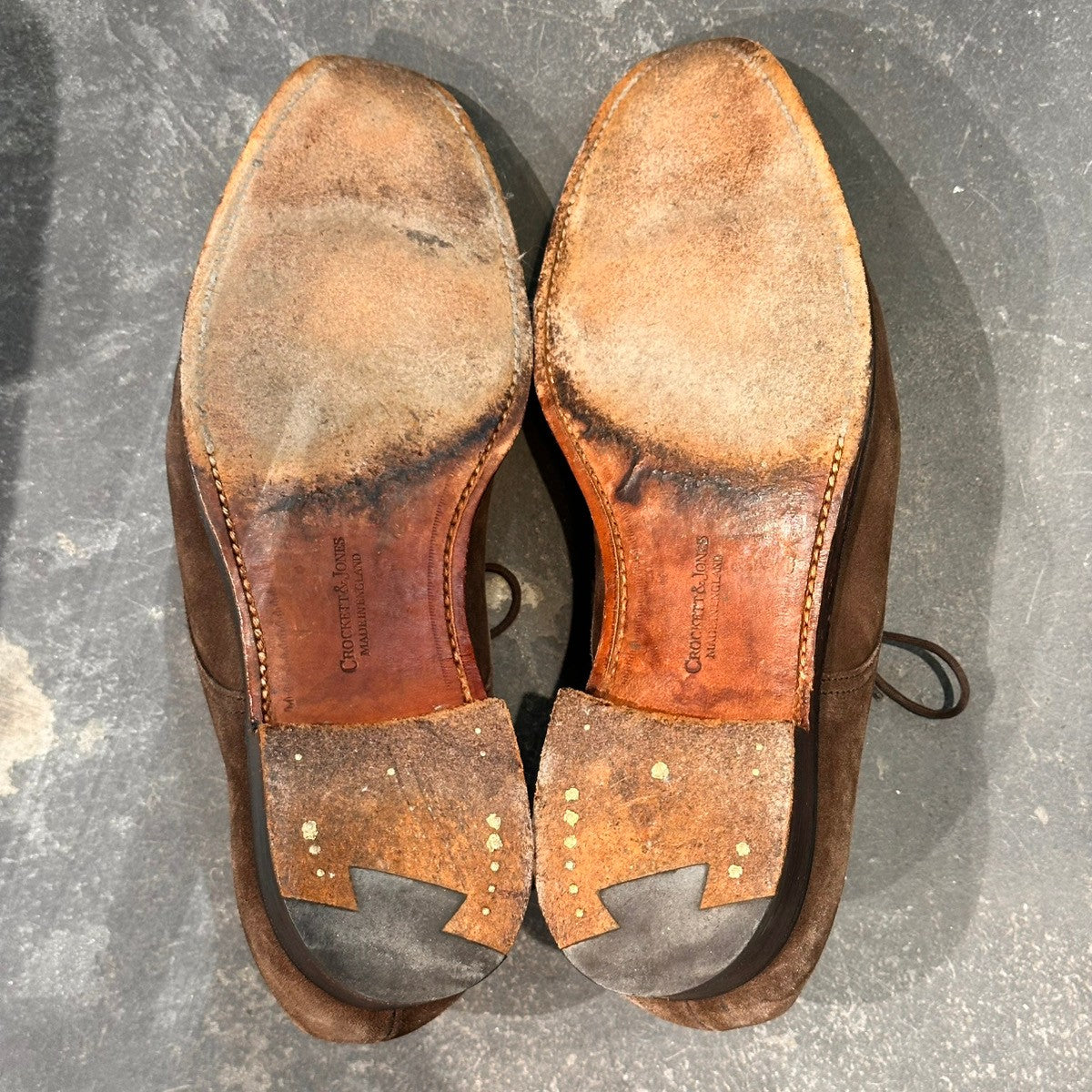 【CROCKETT&JONES】クロケット&ジョーンズ ウィンボーン プレーントゥ ビジネスシューズ スエード ブラウン サイズUK6E