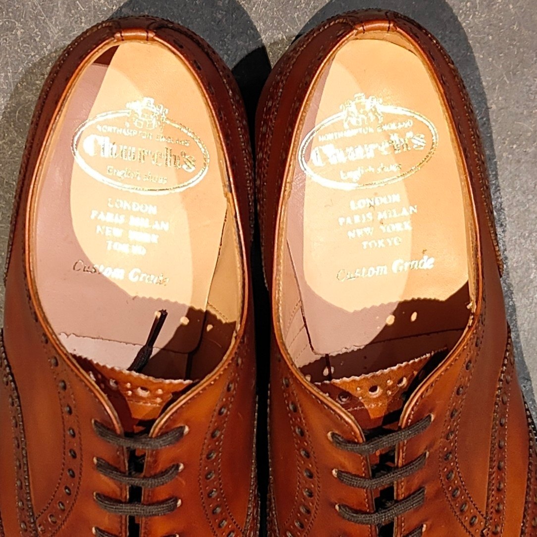 新品未使用【Church's】チャーチ チェットウインド 5都市 ウイングチップ ネバダカーフ ウォルナット サイズ UK75F 173ラスト 参考定価定価￥181,500-