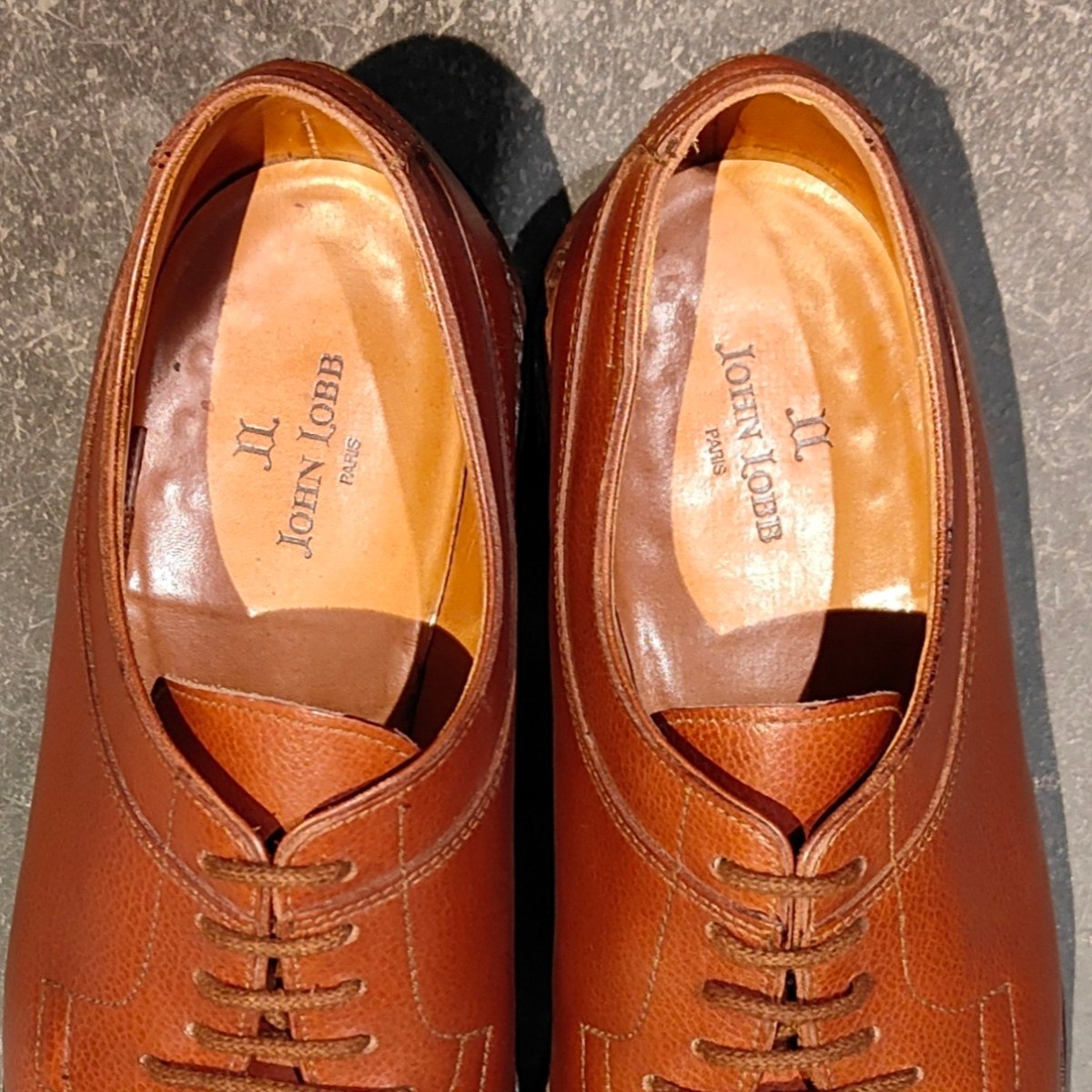 希少 極美品【JOHN LOBB】ジョンロブ PARISロゴ ブッシュ Uチップ グレインレザー ブラウン サイズUK5.5E 292ラスト