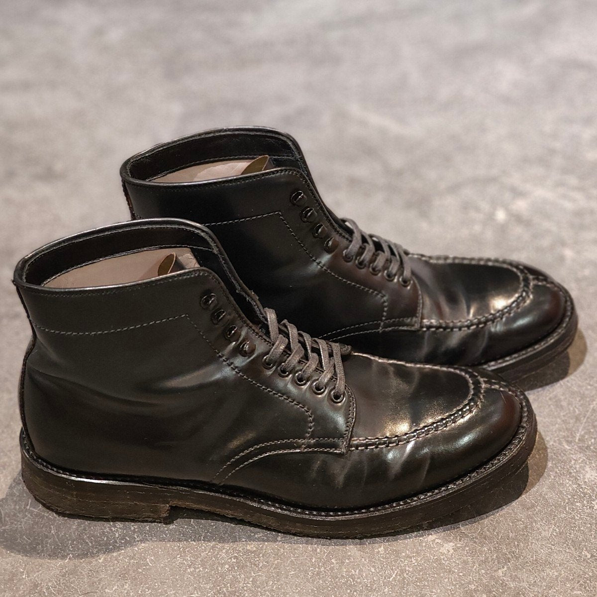 使用数回【ALDEN】オールデン 4545H R品  NST タンカーブーツ コードバン ブラック サイズUS8D ミリタリーラスト参考定価￥236,500-