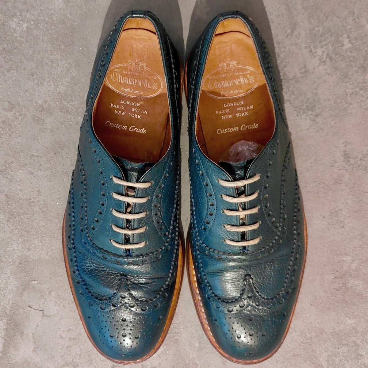 希少 美品【Church´s】チャーチ ダウントン シカ革 ターコイズ サイズ