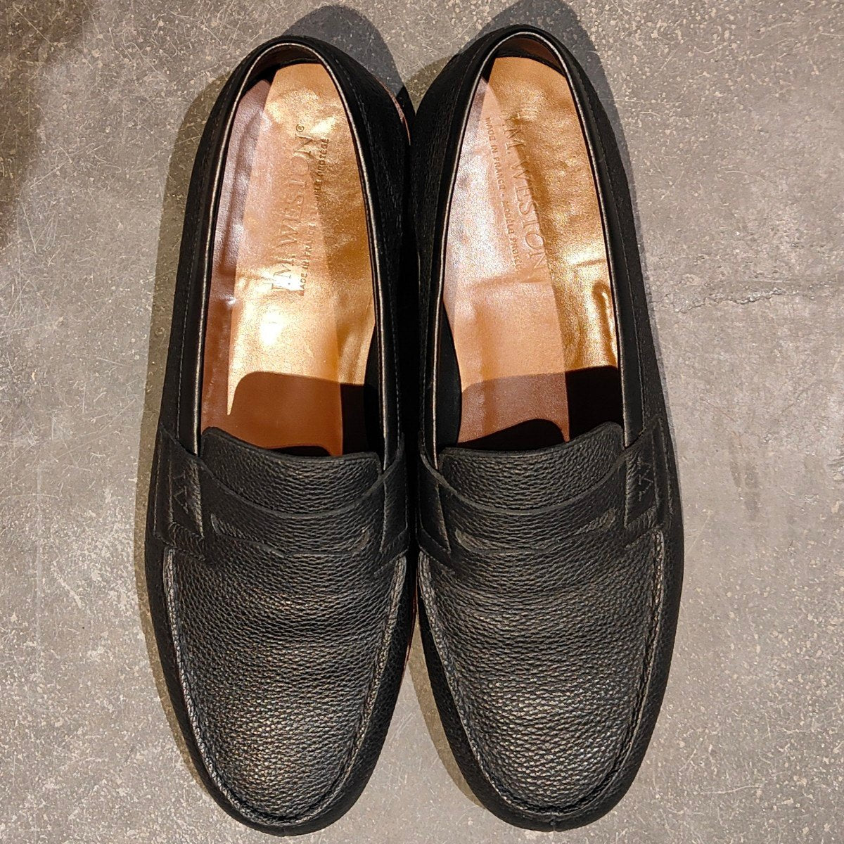 JMウエストン　ブラックレザー ローファー ス 使用数回【J.M.WESTON】ジェイエムウエストン 281 ルモック ローファー