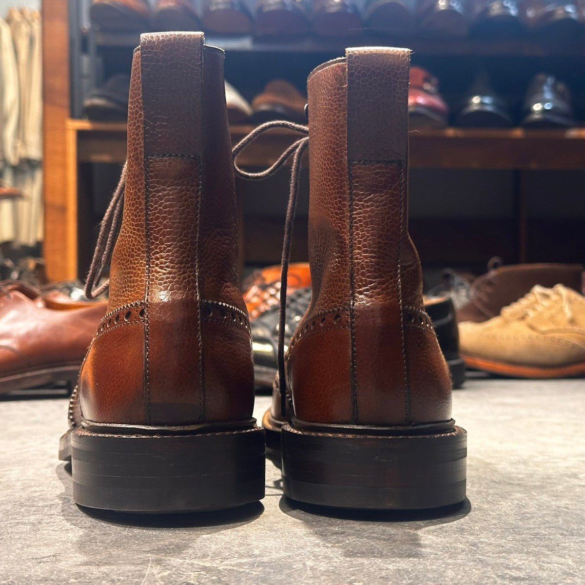 未使用品【クロケット&ジョーンズ】クロケット&ジョーンズ アイラ ブーツ ウイングチップ グレインレザー ブラウン サイズUK7.5E 365ラスト