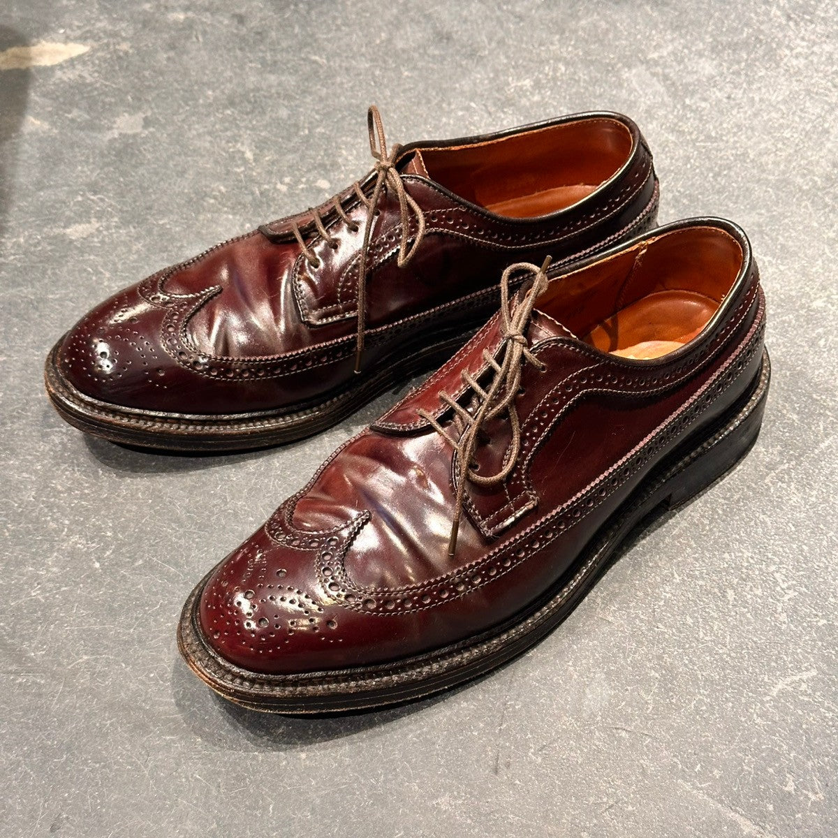 【ALDEN】オールデン 975 LWB ウイングチップ コードバン ダークバーガンディ サイズUS7.5D バリーラスト