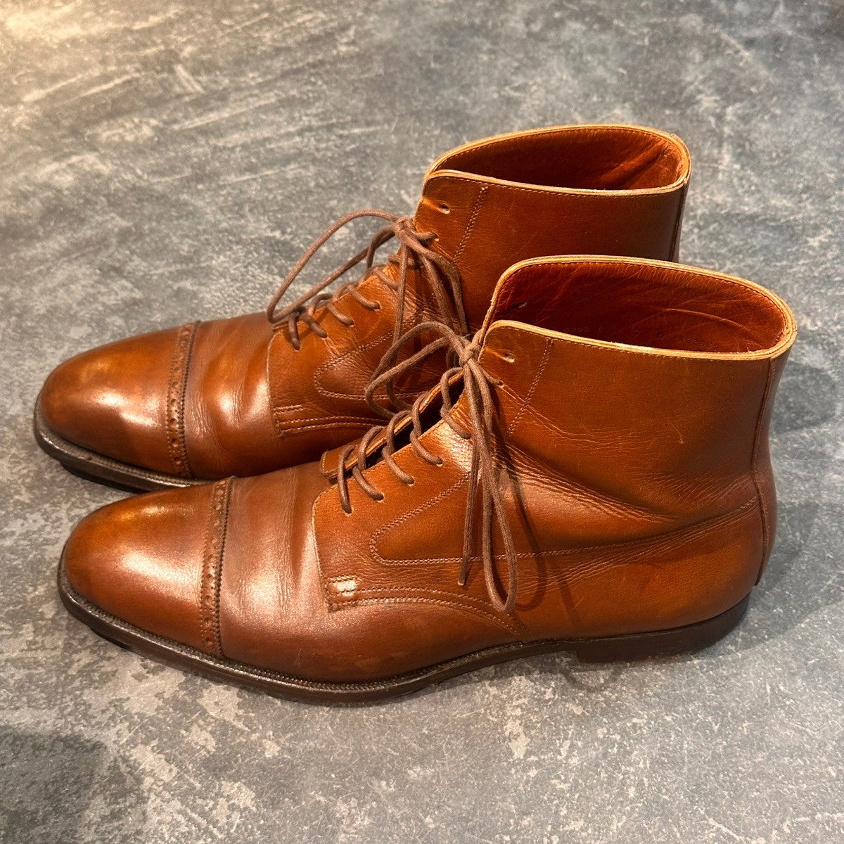 【CROCKETT&JONES】クロケット&ジョーンズ 9899 キャップトゥ ブーツ カーフ ブラウン サイズUK7D