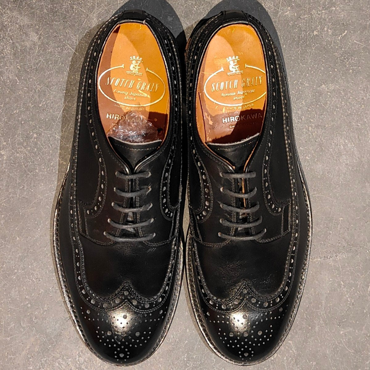 試着程度【SCOTCH GRAIN】スコッチグレイン 2215 ウイングチップ カーフ ブラック サイズ24EEE