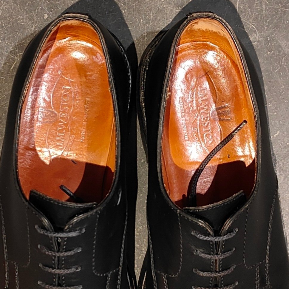 希少 【J.M.WESTON】ジェイエムウエストン 696 スプリットトゥダービー Uチップ ロシアンカーフ ブラック サイズ UK8Ｄ 23ラスト