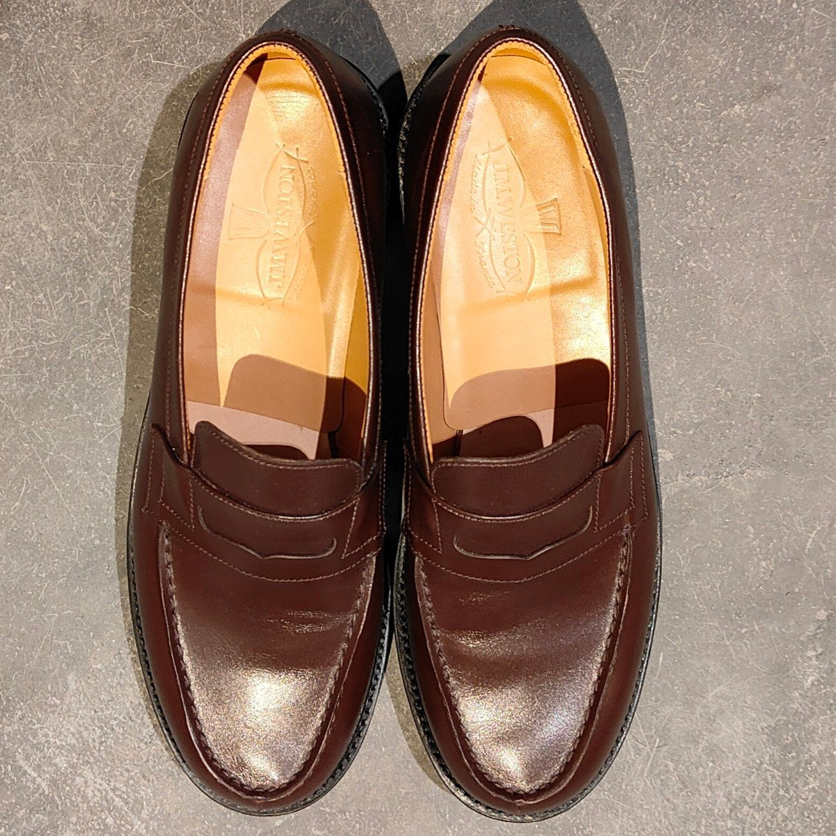 使用数回【J.M.WESTON】ジェイエムウエストン 180 シグニチャーローファー コマンド ダークブラウン レディース UK7D 82ラスト 参考定価￥156,200-