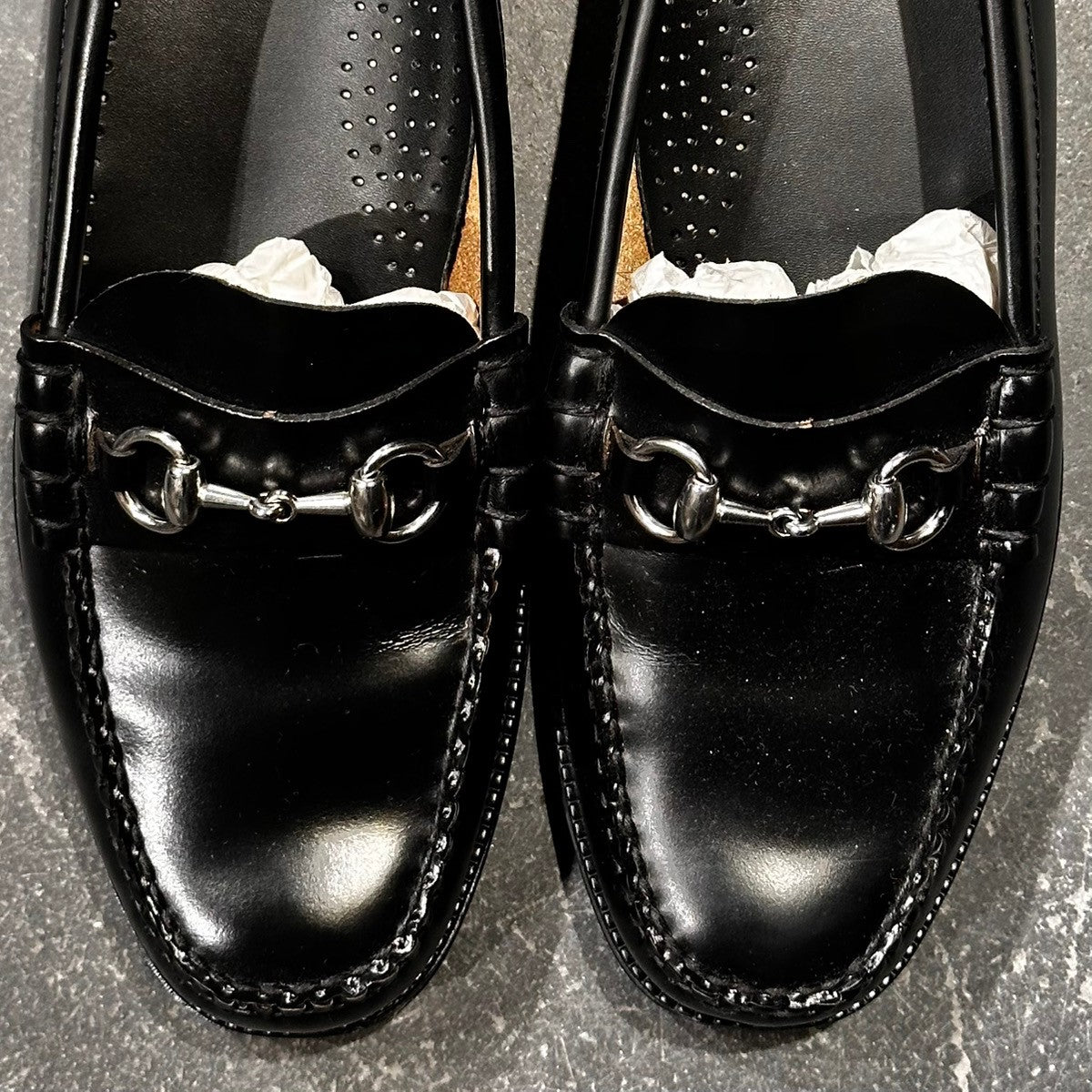 使用数回【G.H.Bass&Co. WEEJUNS】ジーエイチバス  ビットローファー カーフ ブラック サイズUK7.5