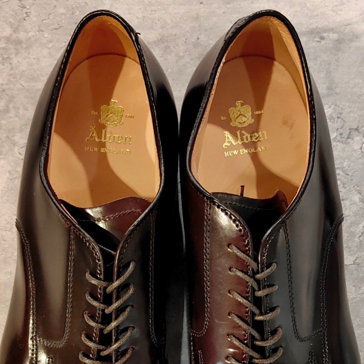 未使用 【ALDEN】オールデン 56201 リジェクト品 パンチドキャップトゥ コードバン ダークバーガンディ サイズ US11D モディファイドラスト 参考定価￥236,500-
