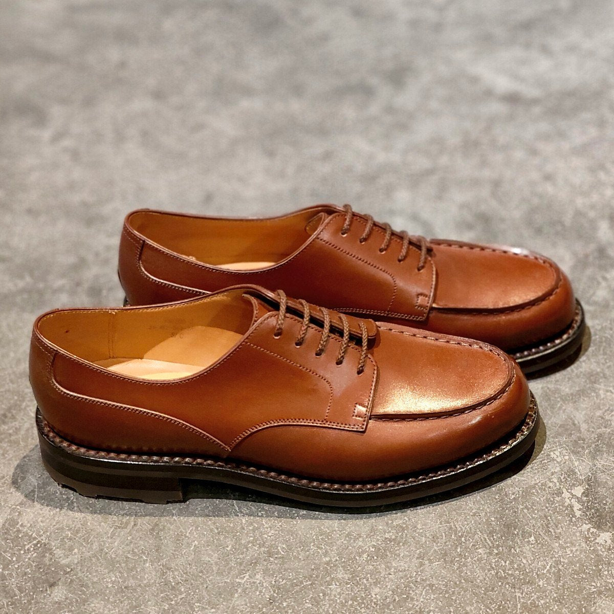 試着程度 【J.M.WESTON】ジェイエムウエストン 641 ゴルフ Uチップ ボックスカーフ タンブラウン サイズ UK5.5C 31ラスト 参考定価￥176,000-
