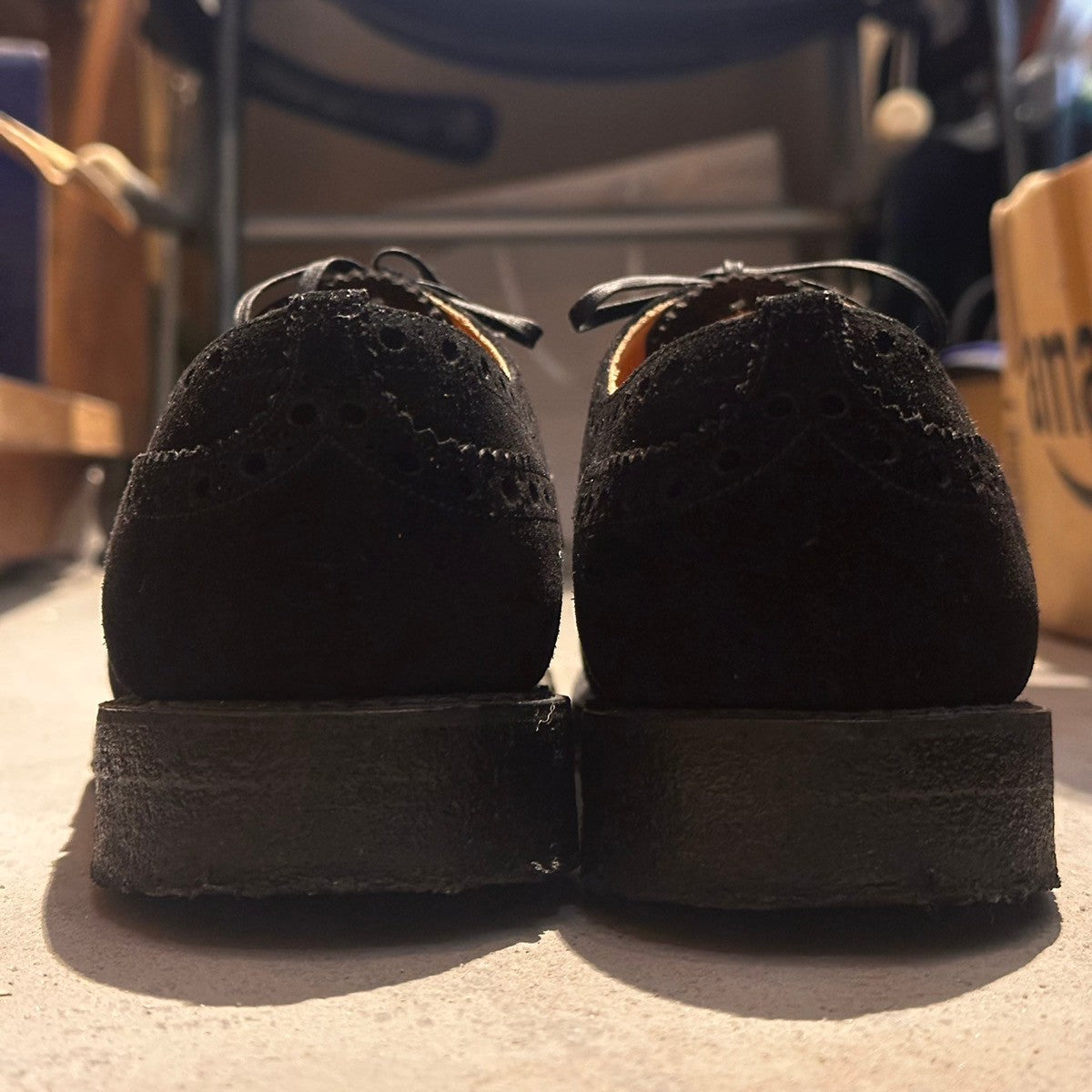 極美品【Church's】チャーチ フェアフィールド フルブローグ 5都市 スエード ブラック サイズ UK65F 81ラスト