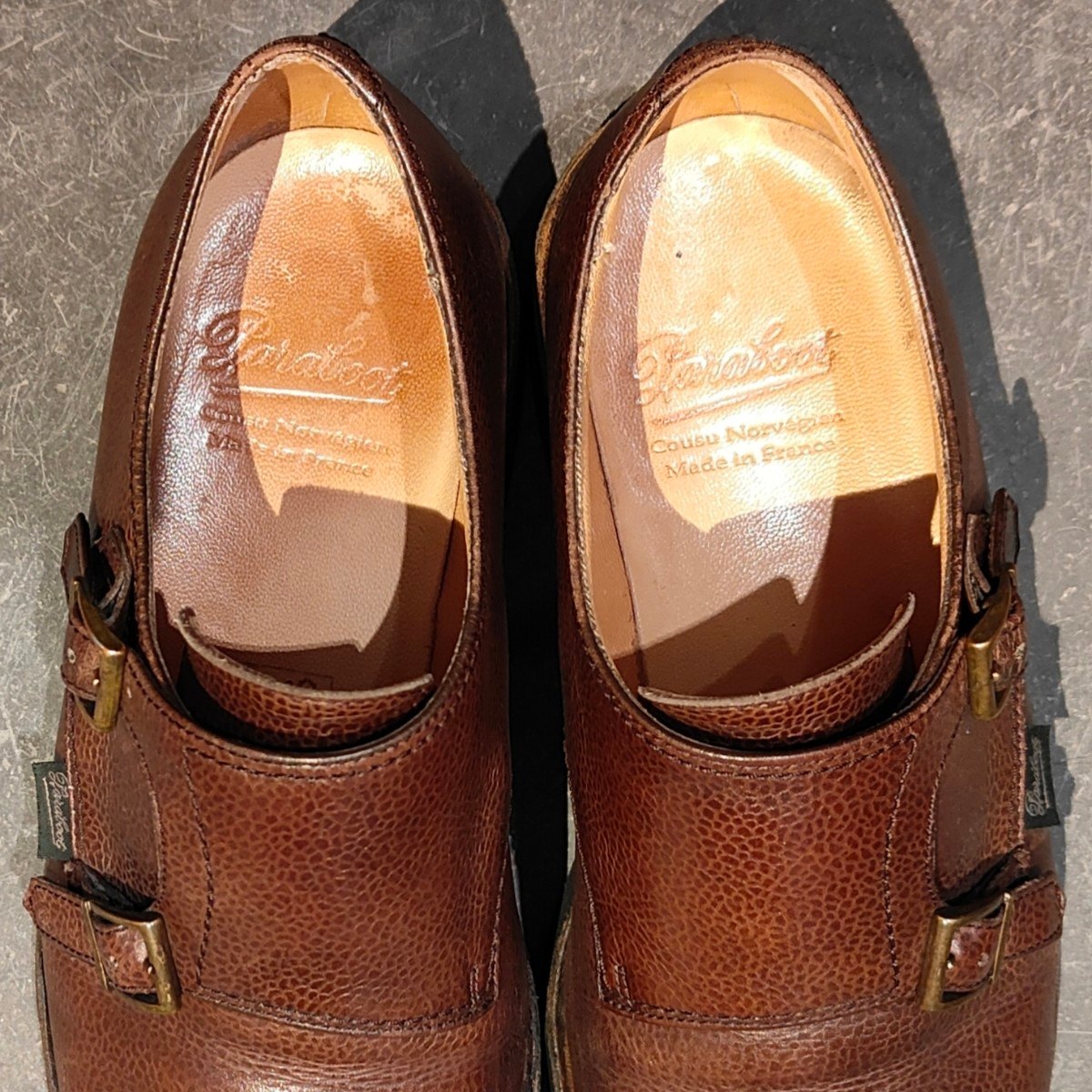 PARABOOT】パラブーツ ウィリアム ダブルモンク グレインレザー
