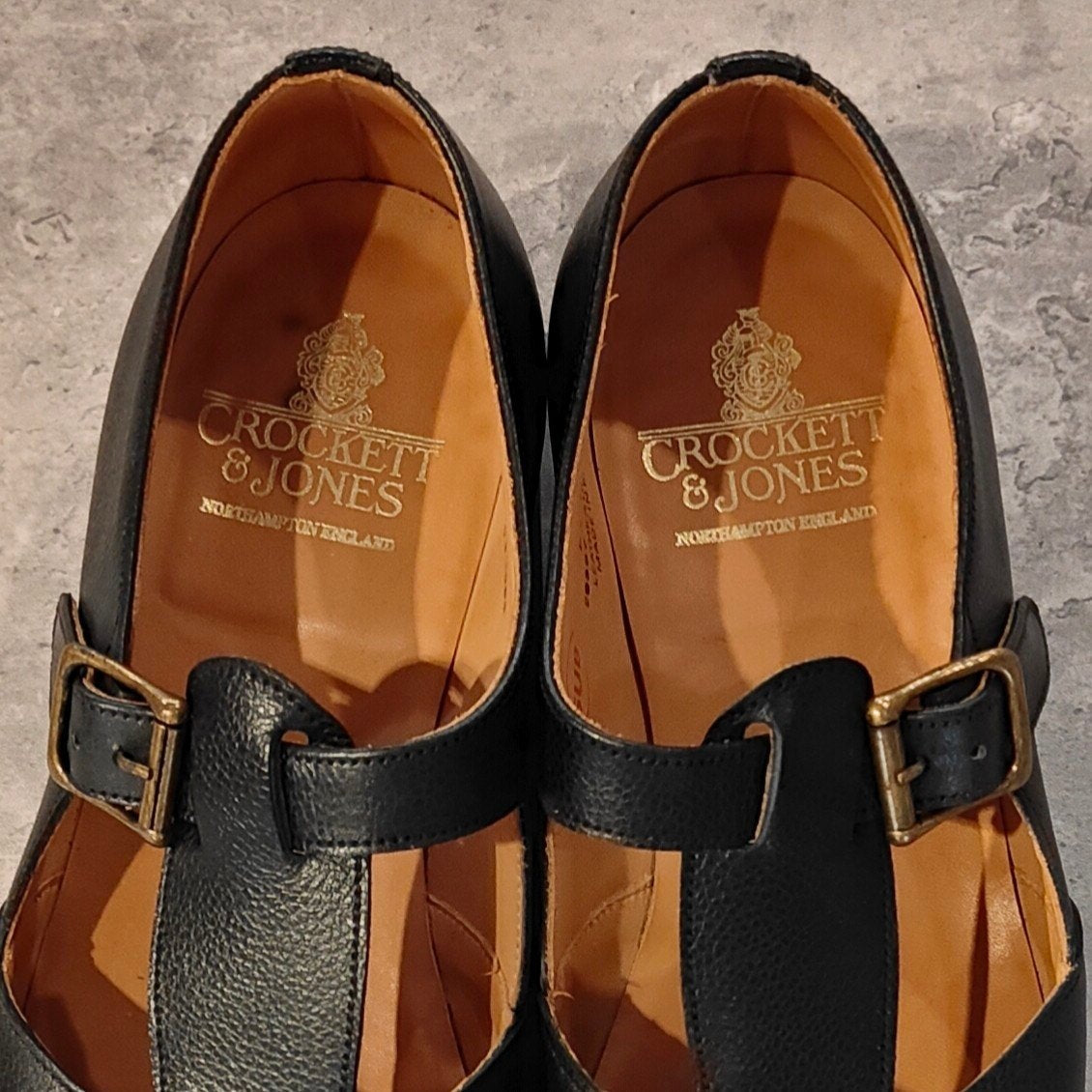 試着程度【クロケット＆ジョーンズ】CROCKETT&JONES フィッシャーマン SUBS グルカサンダル グレインレザー ネイビー サイズUK8E 314ラスト