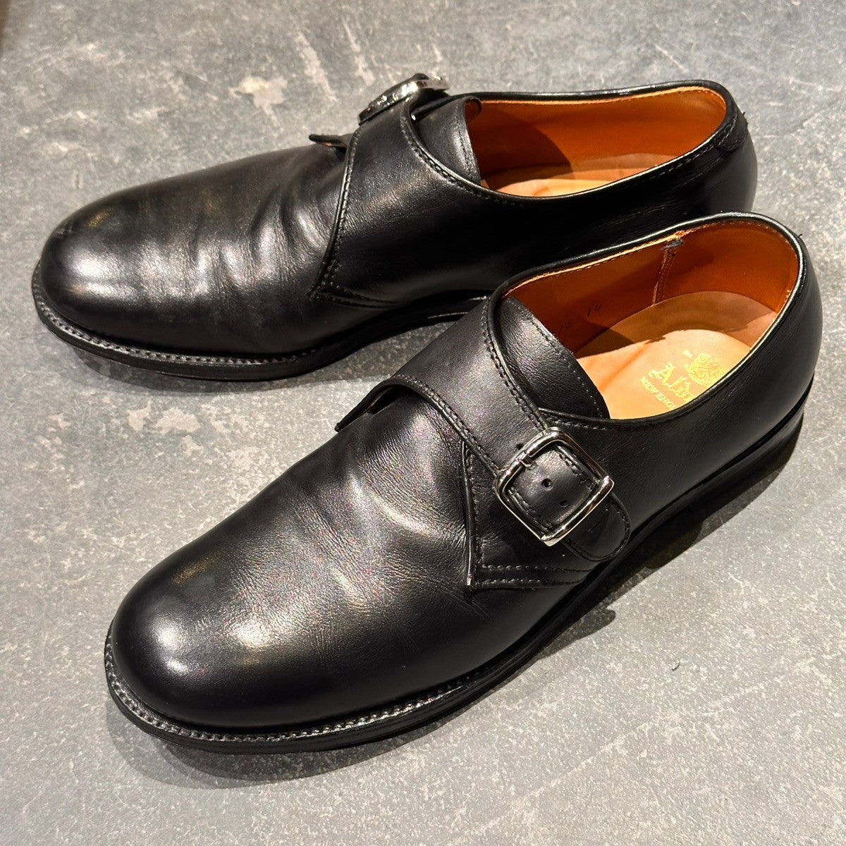 【ALDEN】オールデン N1408L シングルモンク レディカーフ ブラック サイズUS9D ミリタリーラスト