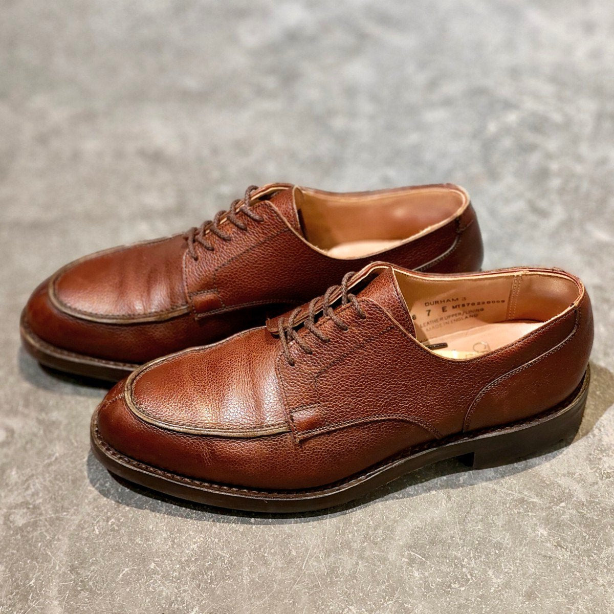 【CROCKETT&JONES】クロケット&ジョーンズ ダラム3 Uチップ グレインレザー ブラン サイズUK7E 375ラスト