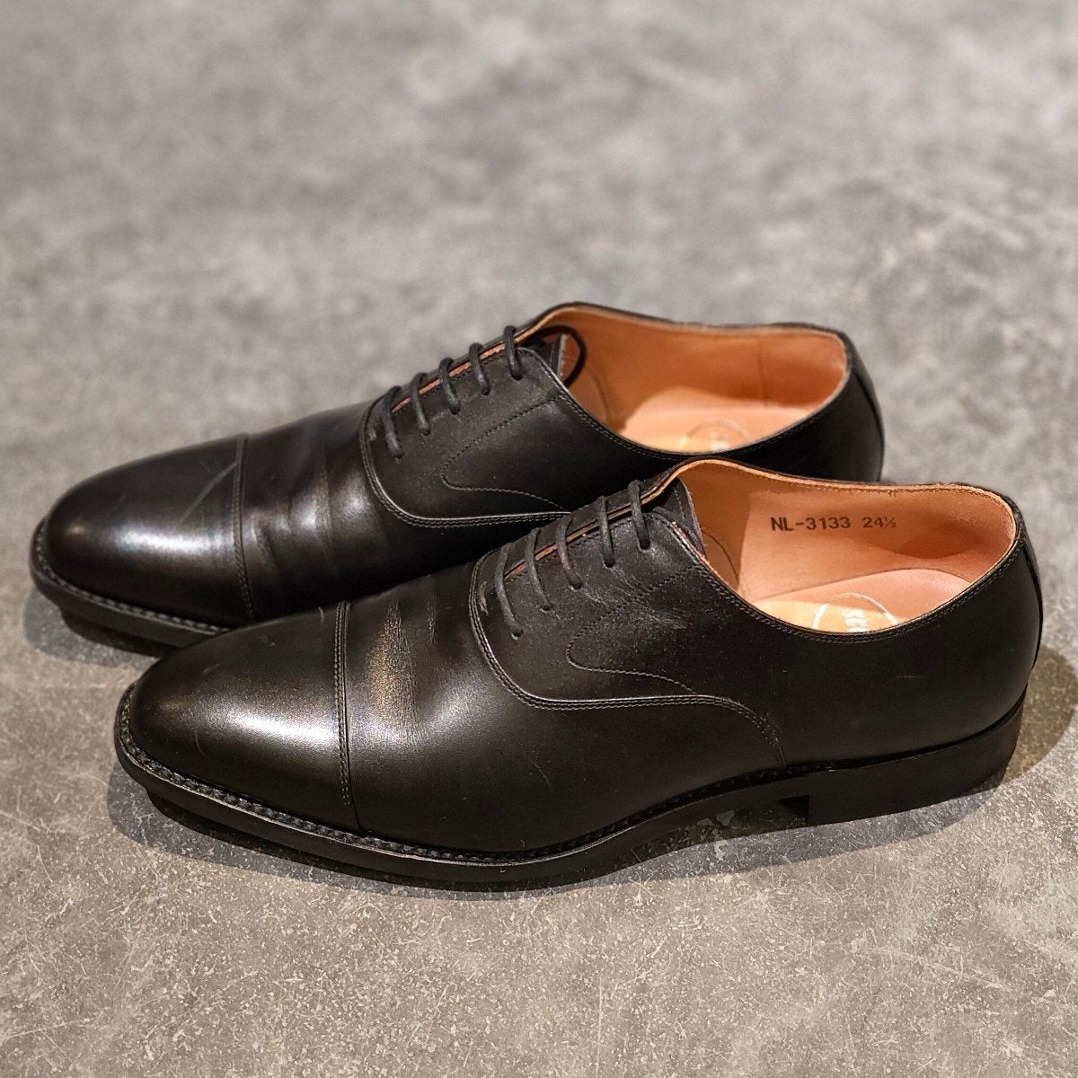 極美品【SCOTCH GRAIN】スコッチグレイン 3133 ストレートチップ カーフ ブラック サイズ 24.5