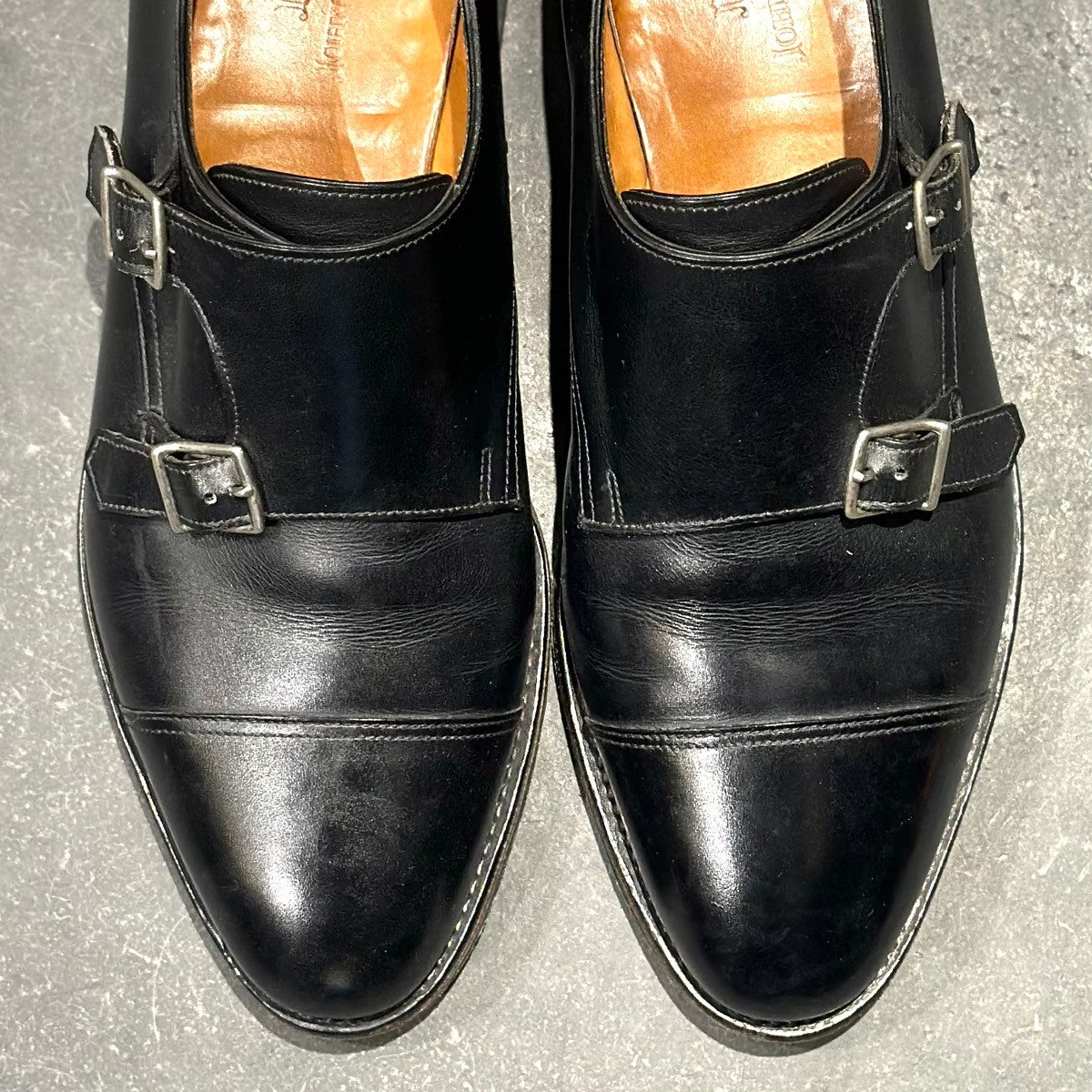 美品【JOHN LOBB】ジョンロブ ウィリアム ダブルモンク ブラック カーフ サイズ8 9795ラスト