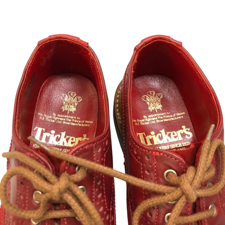 トリッカーズ L5633 カントリーシューズ カーフ スエード レッド UK4ハーフ Tricker’s ビジネスシューズ 約23.0cm【LA】【中古】 Tricker's】トリッカーズ L5633 カントリーシューズ カーフ スエード
