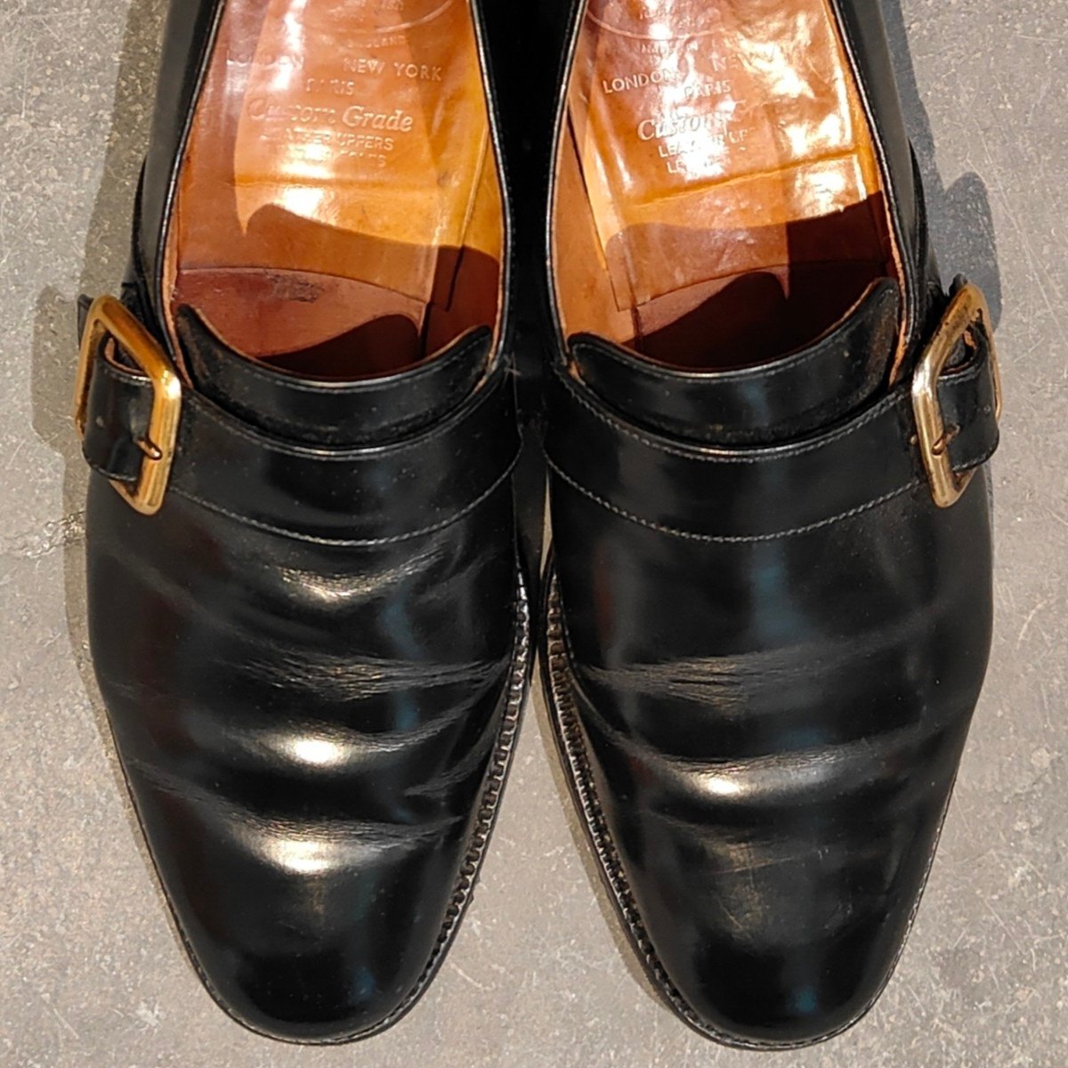 【Church’s】チャーチ 3都市 ウェストバリー ブックバインダーカーフ シングルモンク ブラック UK50F 73ラスト 参考定価￥187,000-
