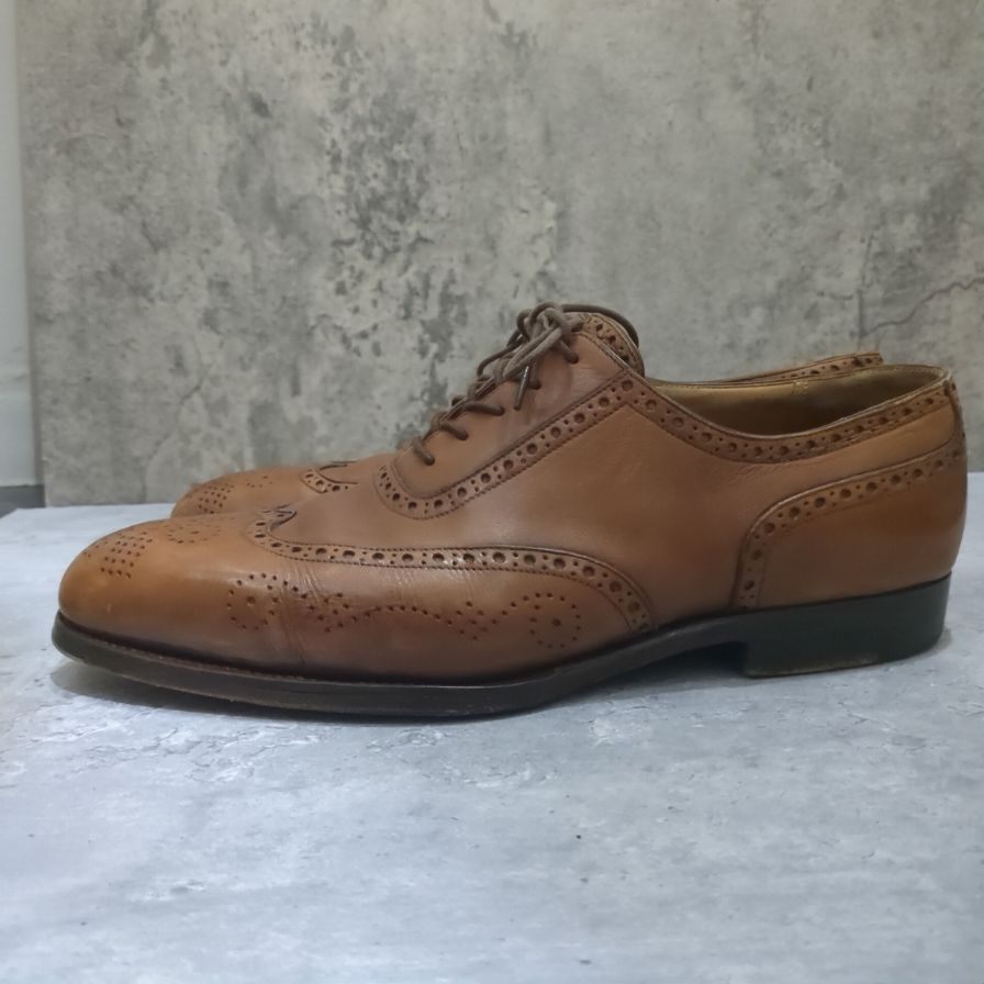 【SAINT CRISPIN'S】サンクリスピン レザーシューズ ウイングチップ 2324 カーフ ブラウン メンズ サイズUK7.5