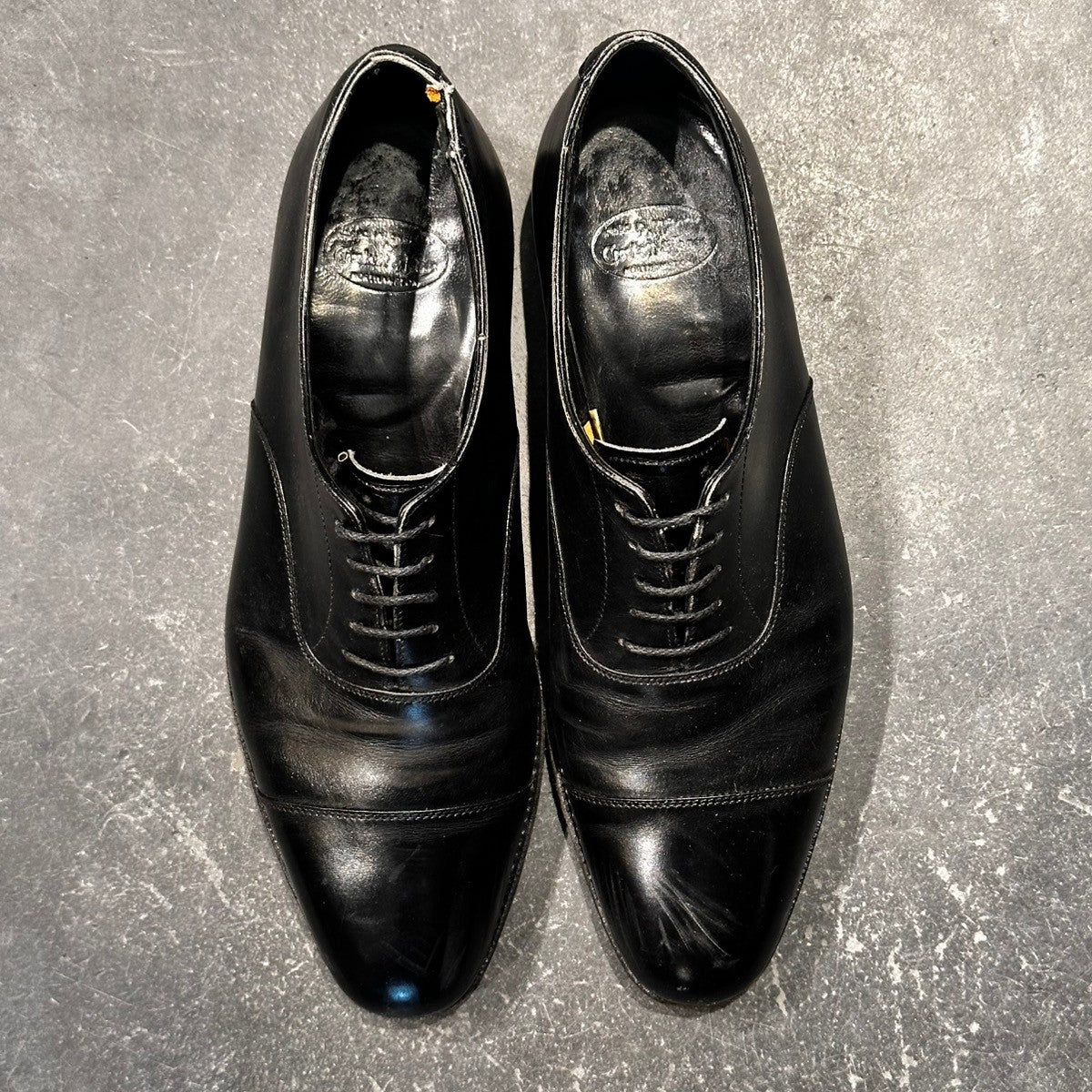 【CROCKETT&JONES】クロケット&ジョーンズ オードリー ストレートチップ カーフ ブラック サイズUK7.5E 337ラスト