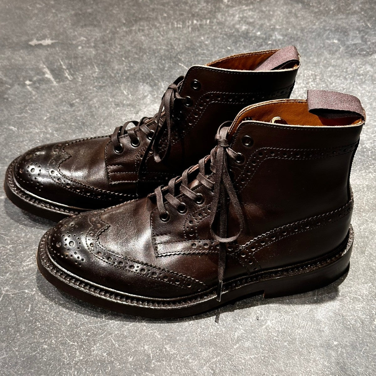 試着程度【Tricker’s】トリッカーズ カントリーブーツ S63415 ストウ エスプレッソ カーフ サイズUK7