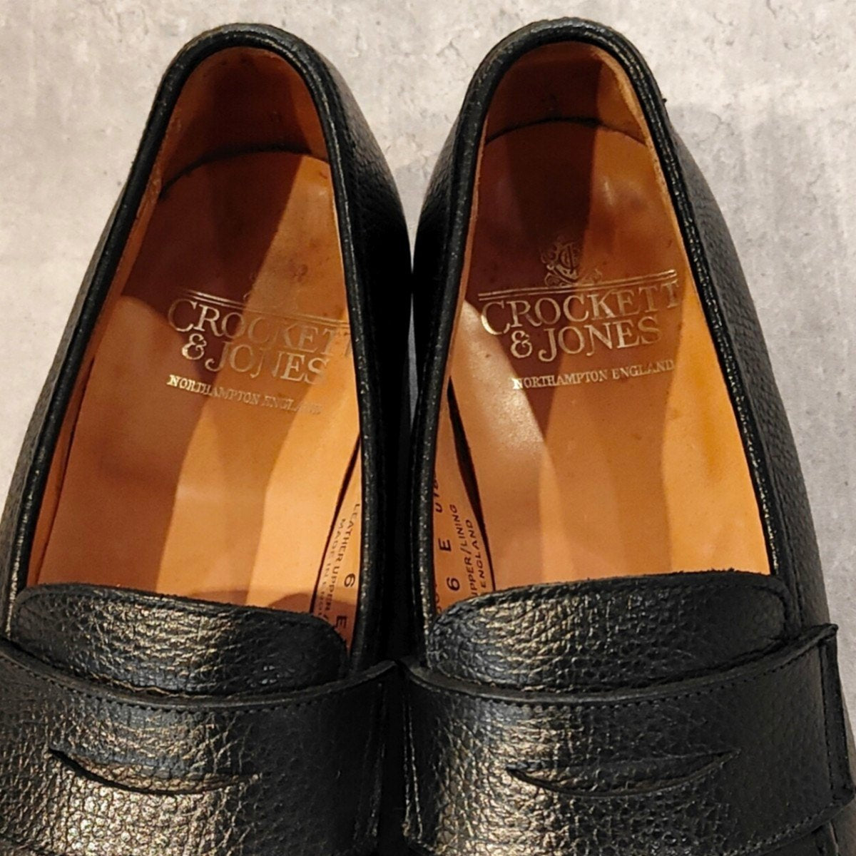 極美品【Crockett&Jones】クロケット&ジョーンズ ボストン ローファー グレインレザー ブラック サイズUK6E 314ラスト 参考定価￥143,000-