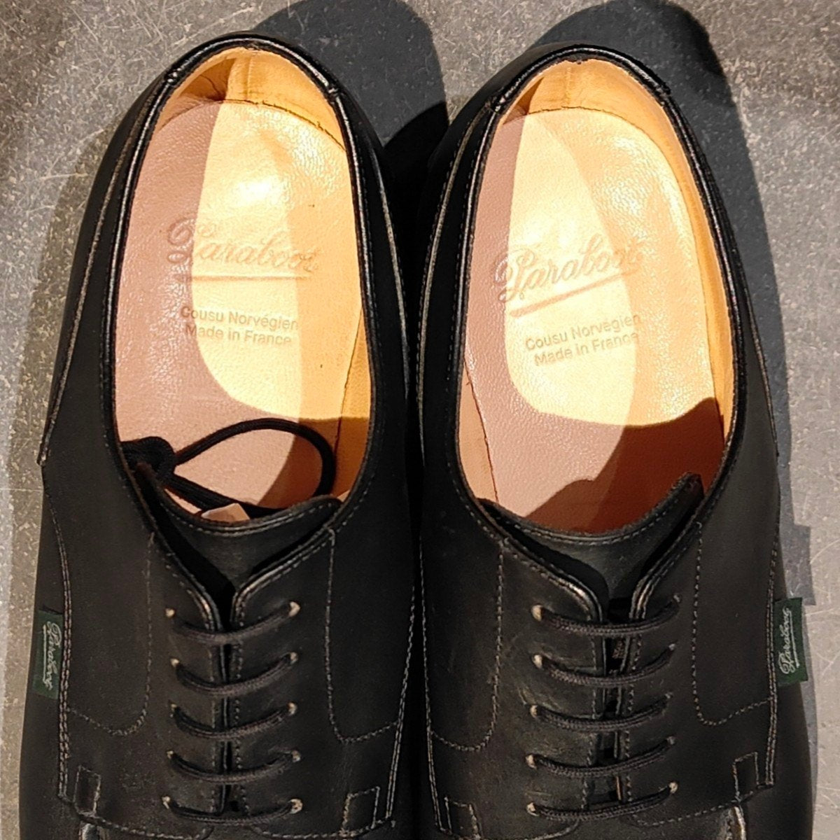 試着程度【Paraboot】パラブーツ シャンボード Uチップ リスレザー ブラック サイズ UK8.5 参考定価￥96,800-