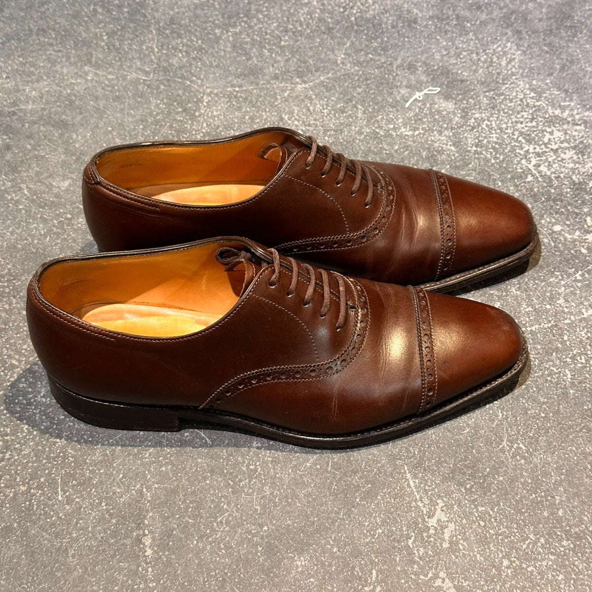 【JOHNLOBB】ジョンロブ エイボン パンチドキャップトゥ カーフ ブラウン サイズUK6E 8000ラスト