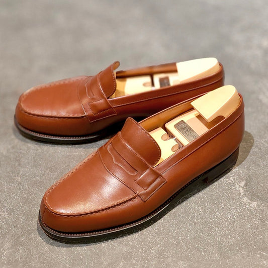 極美品 【J.M.WESTON】ジェイエムウエストン 180 シグニチャーローファー ボックスカーフ タンブラウン サイズUK6.5D 41ラスト 参考定価￥165,000-