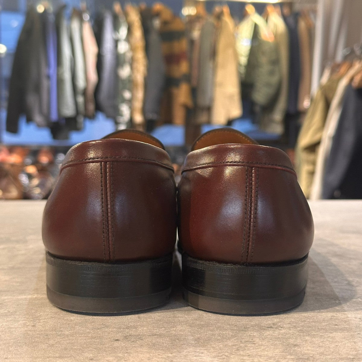 試着程度極美品【J.M.WESTON】ジェイエムウエストン 180 シグニチャーローファー ボックスカーフ バーガンディ サイズUK5.5C 41ラスト
