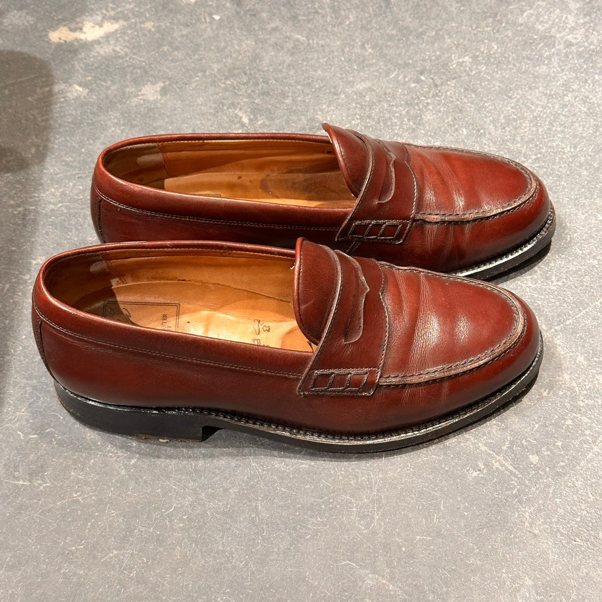 希少【HEINRICH DINKELACKER】ハインリッヒディンケラッカー ウィーン ローファー カーフ バーガンディ サイズ UK6.5