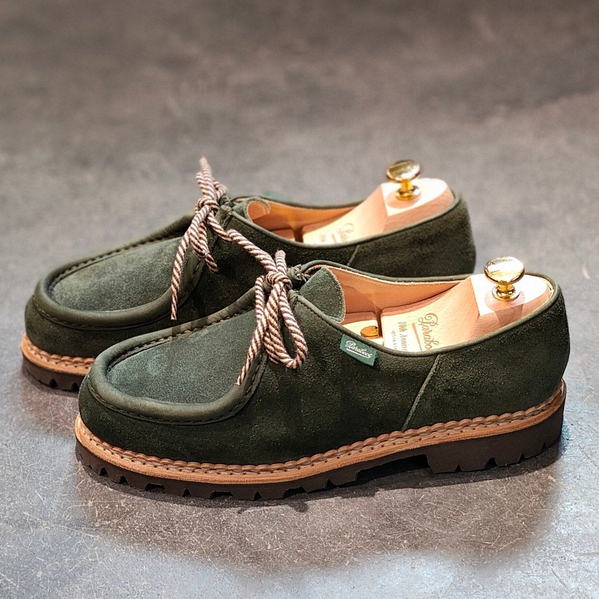 希少 新品未使用【Paraboot】パラブーツ Paraboot OSAKASHOP 10th Anniversary Model ミカエル チロリアン スエード グリーン サイズ EU41.5