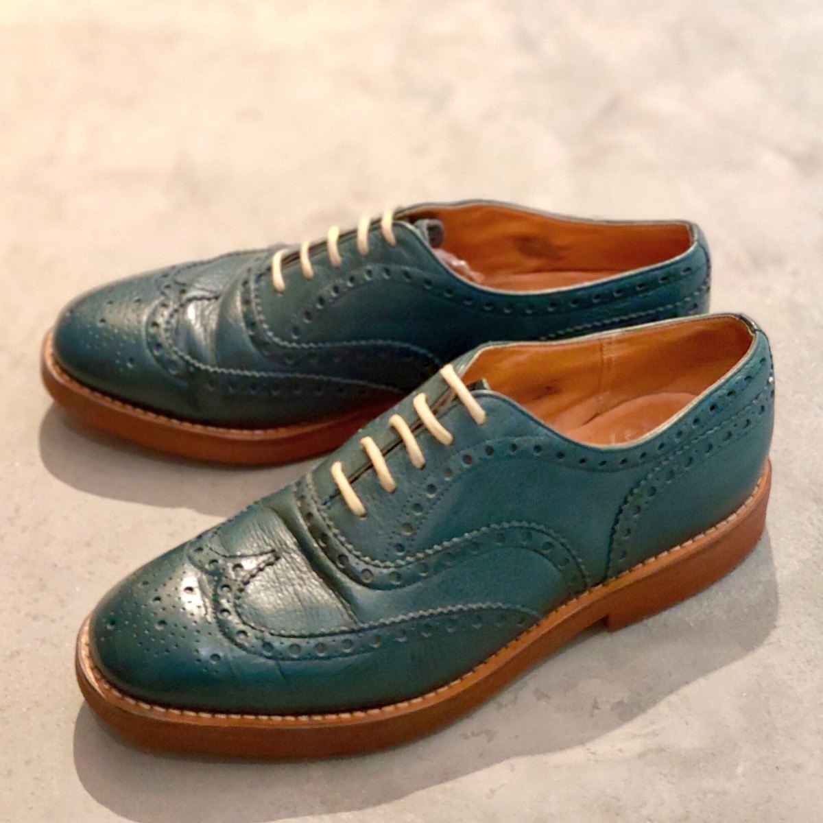 希少 美品【Church´s】チャーチ ダウントン シカ革 ターコイズ サイズUK70H 81ラスト