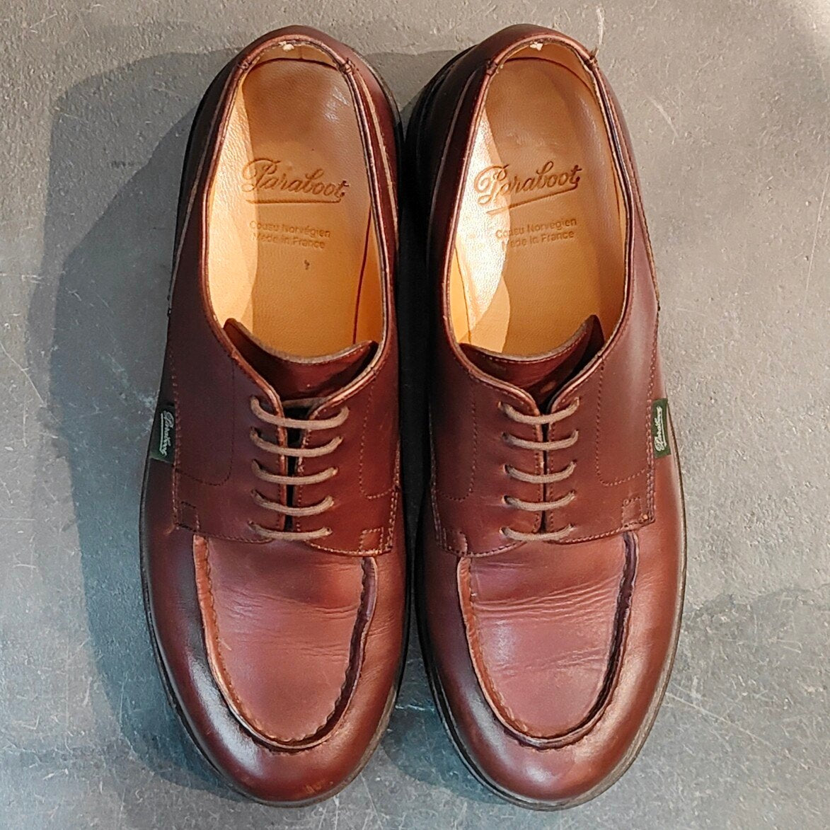 美品 【Paraboot】パラブーツ シャンボード Uチップ リスレザー カフェ サイズ UK7.5 定価￥96,800-