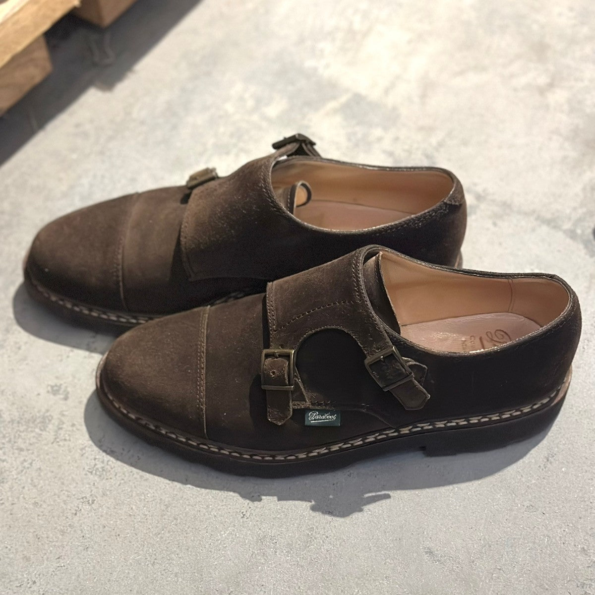 美品【Paraboot】パラブーツ ウィリアム ダブルモンクストラップ