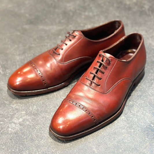 極美品【CROCKETT&JONES】クロケット＆ジョーンズ ベルグレイプ パンチドキャップトゥ カーフ ブラウン サイズUK6D 337ラスト