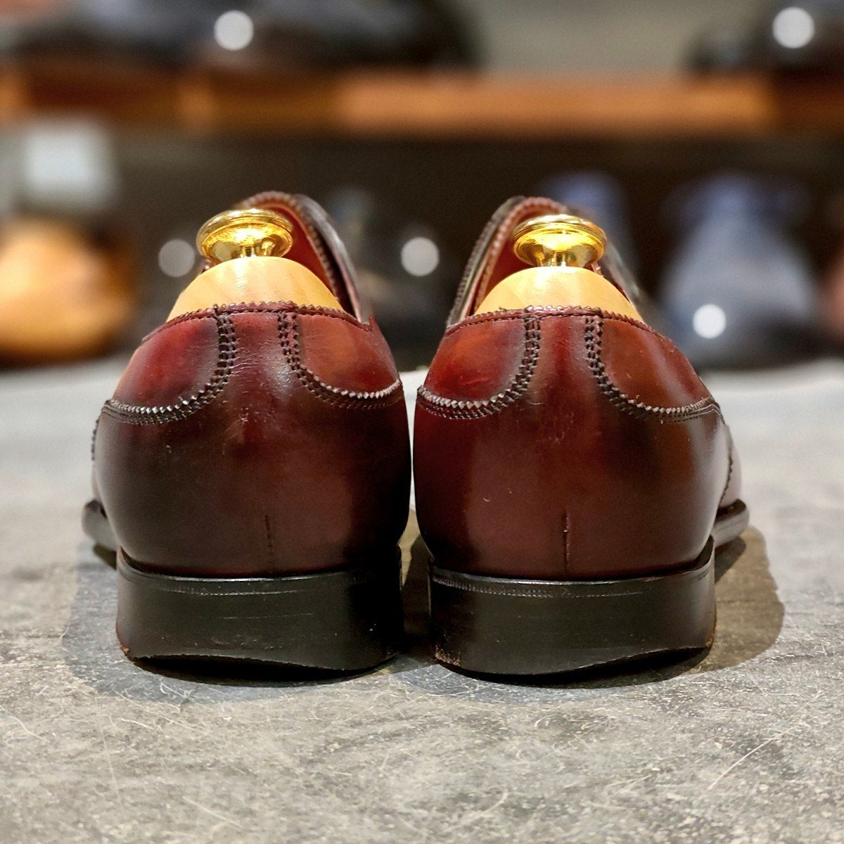 希少 美品【EDWARD GREEN】エドワードグリーン オーダー品 ビューリュー ウイングチップ カーフ バーガンディ サイズUK6E 808ラスト