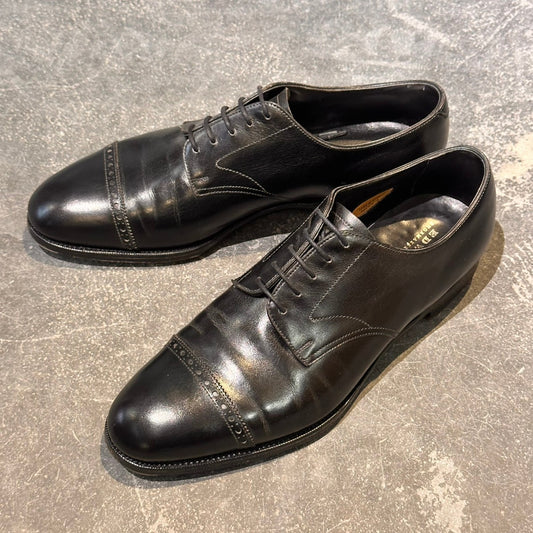 【EDWARD GREEN】エドワードグリーン エルムスリー パンチドキャップトゥ ダービー カーフ ブラック サイズUK7.5D 202ラスト