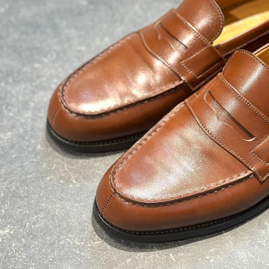 極美品【J.M.WESTON】ジェイエムウエストン 180 シグニチャーローファー カーフ タンブラウン メンズUK7.5B 41ラスト